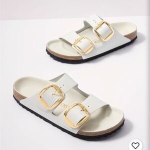 Birkenstock Arizona Big Buckle High Shine Gold Hammered